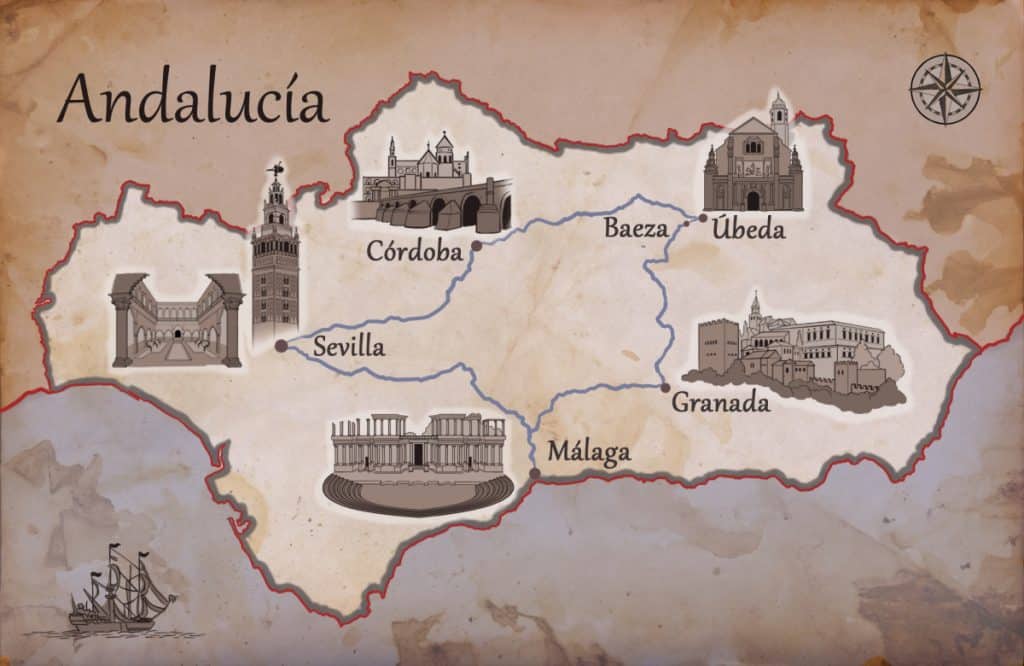 andalusia UNESCO sites map